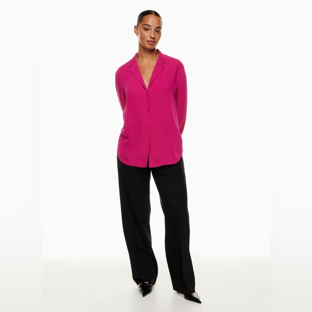 Babaton Monocle Shirt Granita Pink Button Front Blouse Medium Aritzia